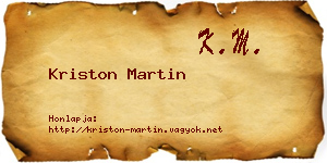 Kriston Martin névjegykártya